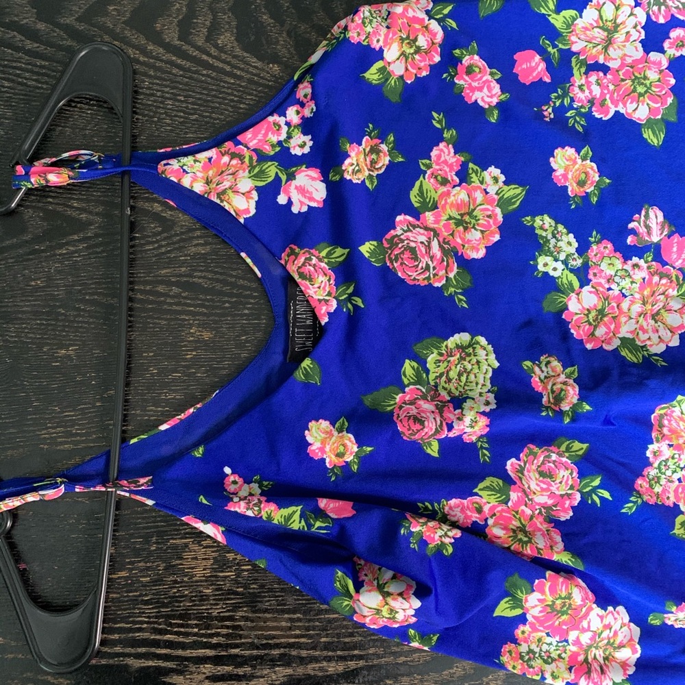 Spaghetti strap floral blouse